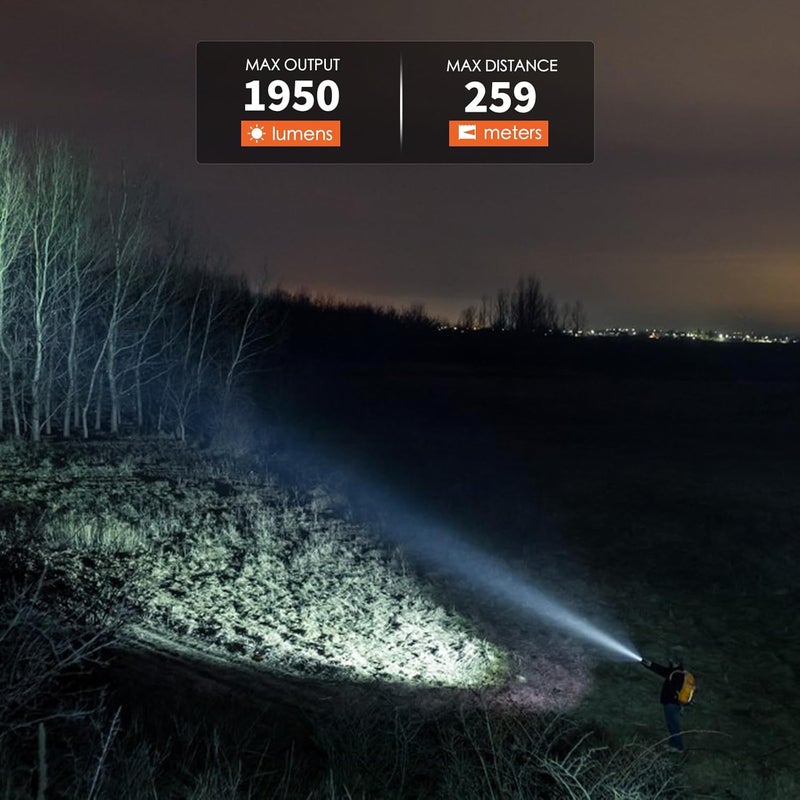 ThruNite TN12 V6 Tactical LED Flashlight, High 1950 Lumens Dual Switch, USB-C Rechargeable Flashlight Compact for EDC, Law Enforcement, and Outdoor Use (Cool White) - Image 2